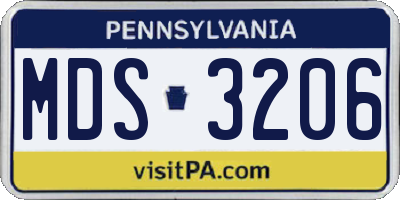 PA license plate MDS3206