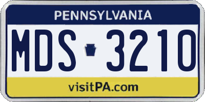PA license plate MDS3210