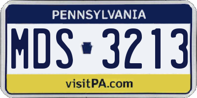 PA license plate MDS3213