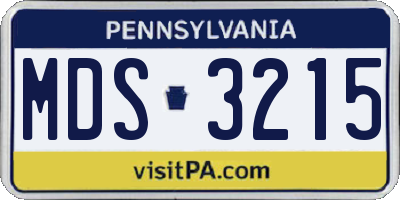 PA license plate MDS3215