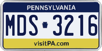 PA license plate MDS3216