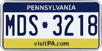 PA license plate MDS3218