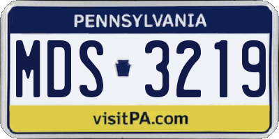 PA license plate MDS3219