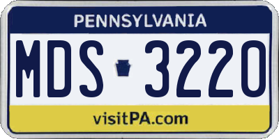 PA license plate MDS3220