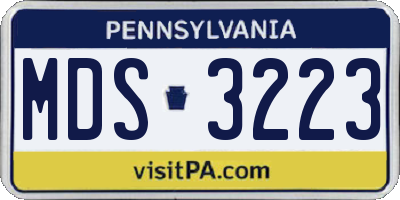 PA license plate MDS3223