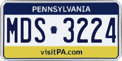 PA license plate MDS3224