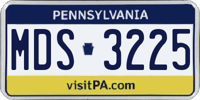 PA license plate MDS3225