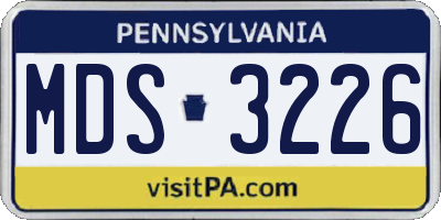 PA license plate MDS3226