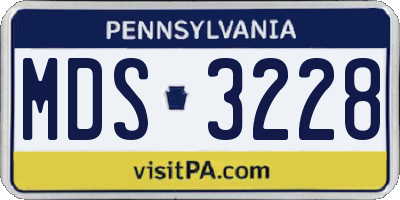 PA license plate MDS3228