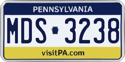 PA license plate MDS3238
