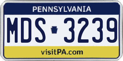 PA license plate MDS3239