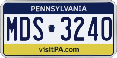 PA license plate MDS3240