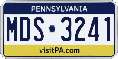 PA license plate MDS3241
