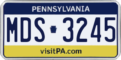 PA license plate MDS3245