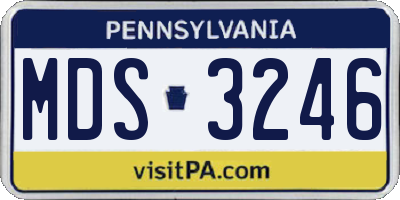 PA license plate MDS3246