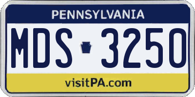 PA license plate MDS3250