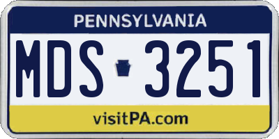 PA license plate MDS3251