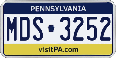 PA license plate MDS3252