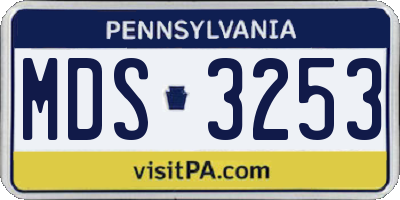 PA license plate MDS3253