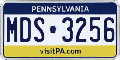 PA license plate MDS3256
