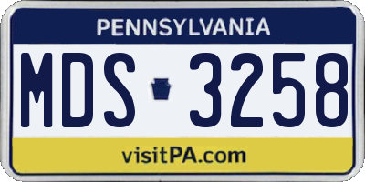 PA license plate MDS3258