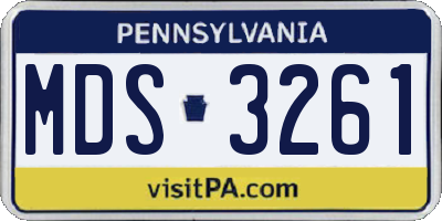 PA license plate MDS3261