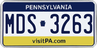 PA license plate MDS3263