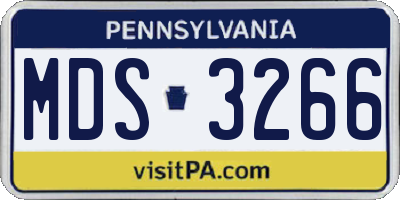 PA license plate MDS3266