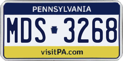 PA license plate MDS3268