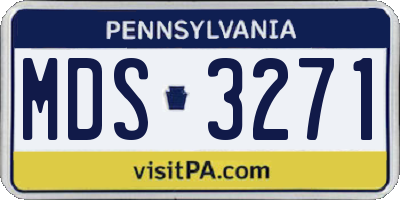 PA license plate MDS3271