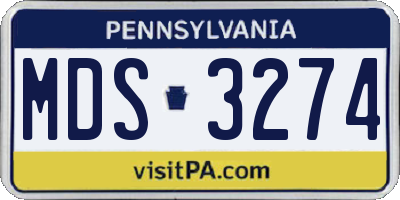 PA license plate MDS3274