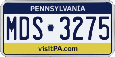 PA license plate MDS3275