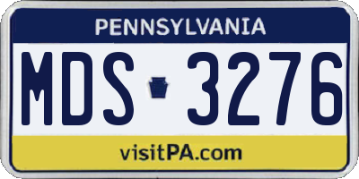 PA license plate MDS3276