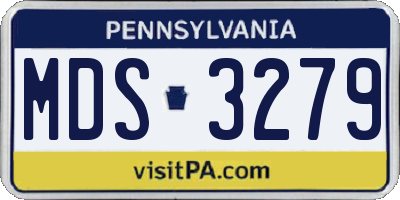 PA license plate MDS3279