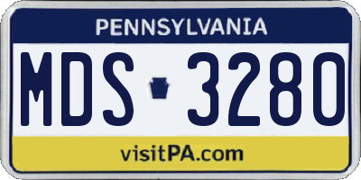 PA license plate MDS3280