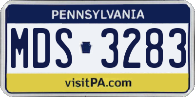 PA license plate MDS3283
