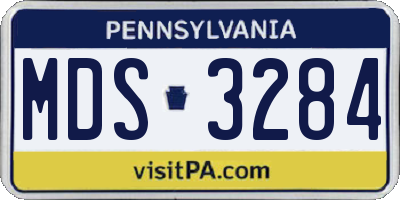 PA license plate MDS3284
