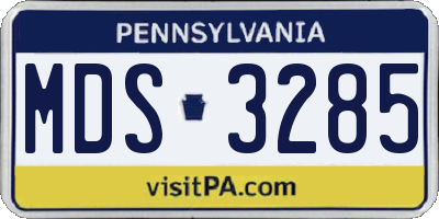 PA license plate MDS3285