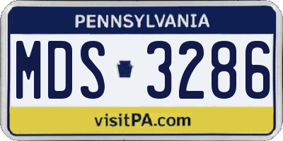 PA license plate MDS3286