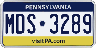 PA license plate MDS3289