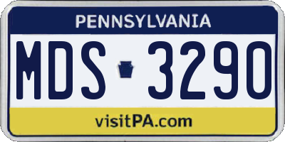 PA license plate MDS3290