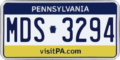 PA license plate MDS3294