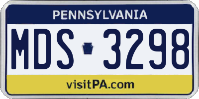 PA license plate MDS3298