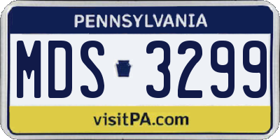 PA license plate MDS3299
