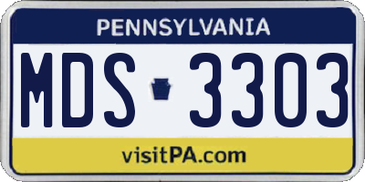 PA license plate MDS3303