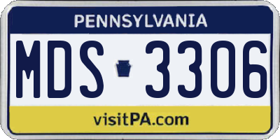 PA license plate MDS3306