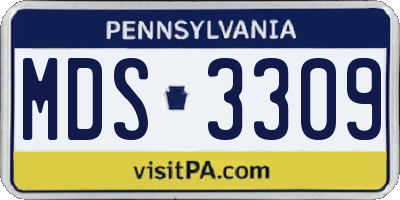 PA license plate MDS3309