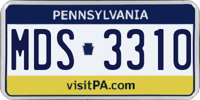 PA license plate MDS3310