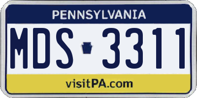 PA license plate MDS3311