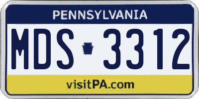 PA license plate MDS3312